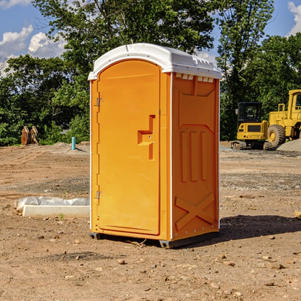 how often are the portable restrooms cleaned and serviced during a rental period in Morrow County Ohio